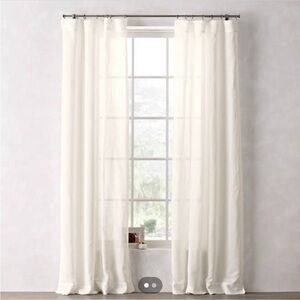 Sheer linen-cotton Drapes Restoration Hardware 2 panels